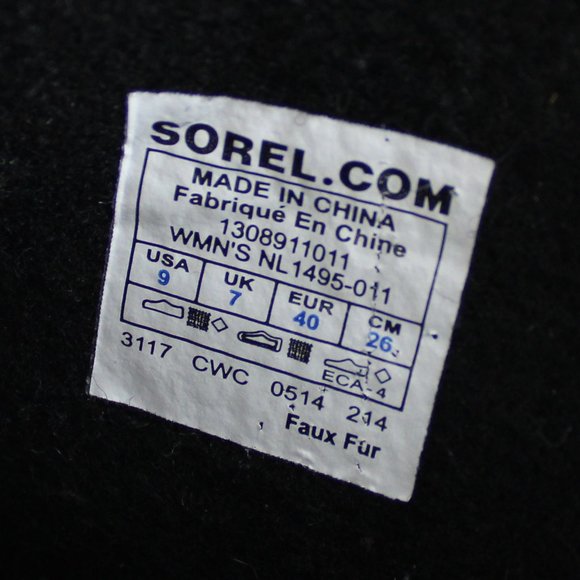 Sorel Carnival Cold Weather Black Stone Sherpa Pile Snow Cuff Boot, Size… - Picture 8 of 9